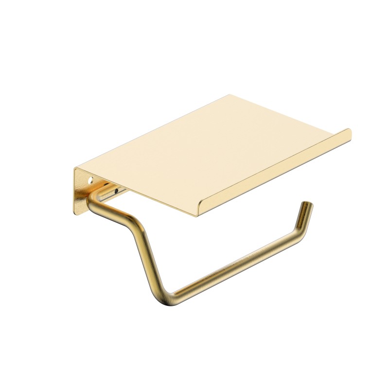 Держатель для туалетной бумаги с полочкой medimex essential cae001-09/oc brushed gold pvd
