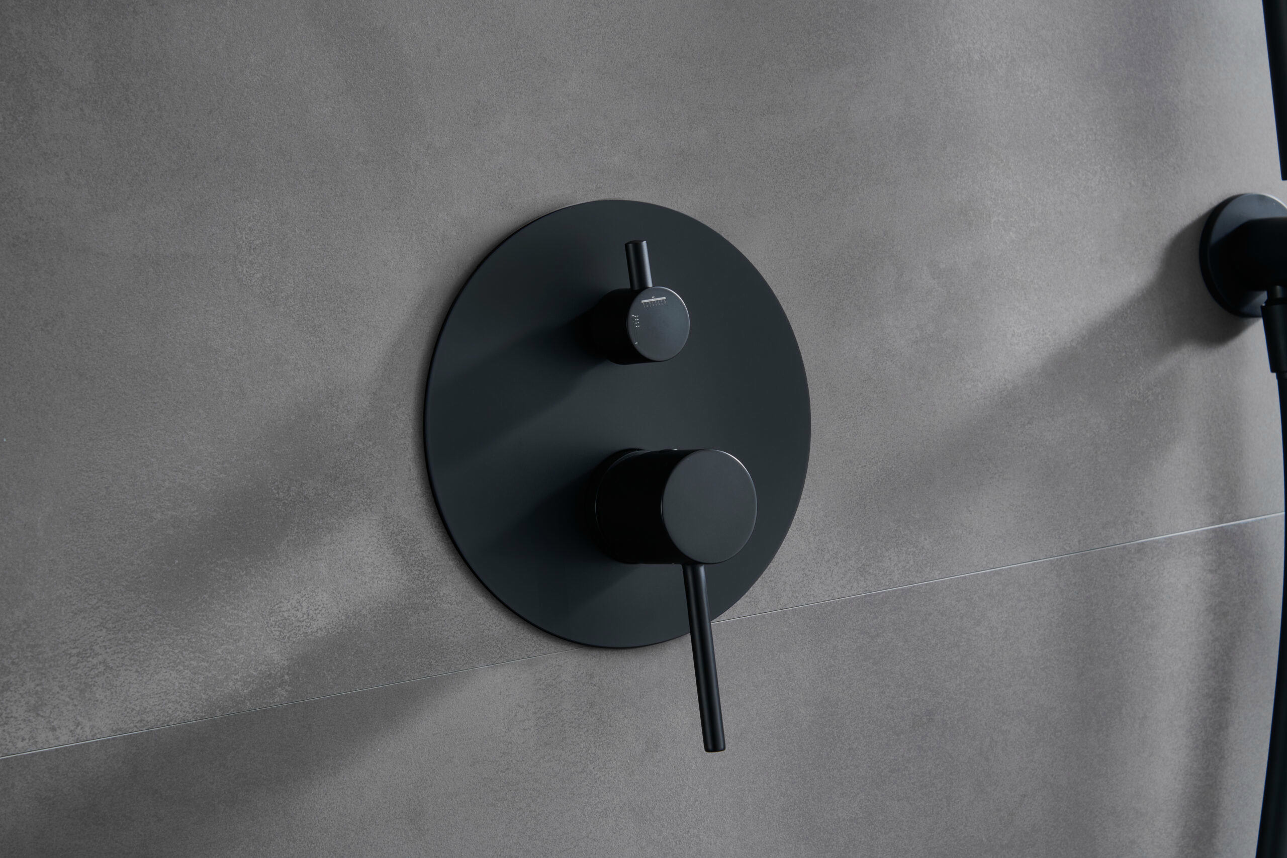 Смеситель для душа скрытого монтажа готовый комплект верхний душ ø25cм imex monza gpm039/ng matt black