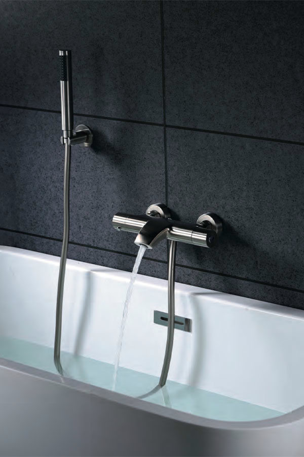 Смеситель для ванны термостатический настенный с душевым набором imex moscu bdk034-4 stainless steel