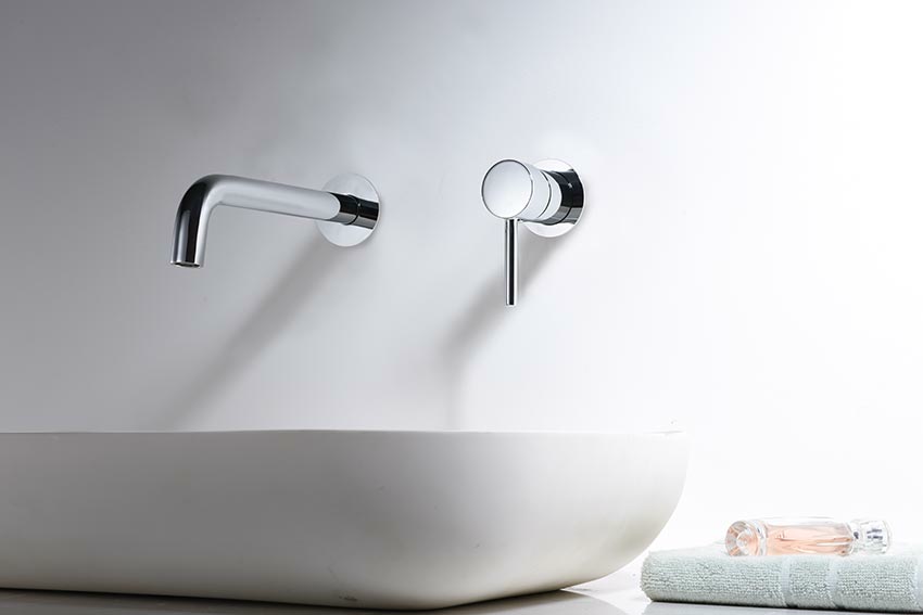 Смеситель для раковины настенный скрытая часть в комплекте imex etna glt023 chrome