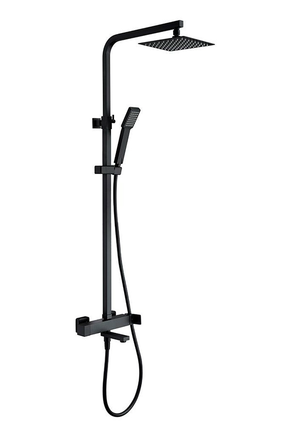 Душевая система настенная для ванны/душа с изливом верхним душем и лейкой imex fiyi bdf016-b/ng matt black
