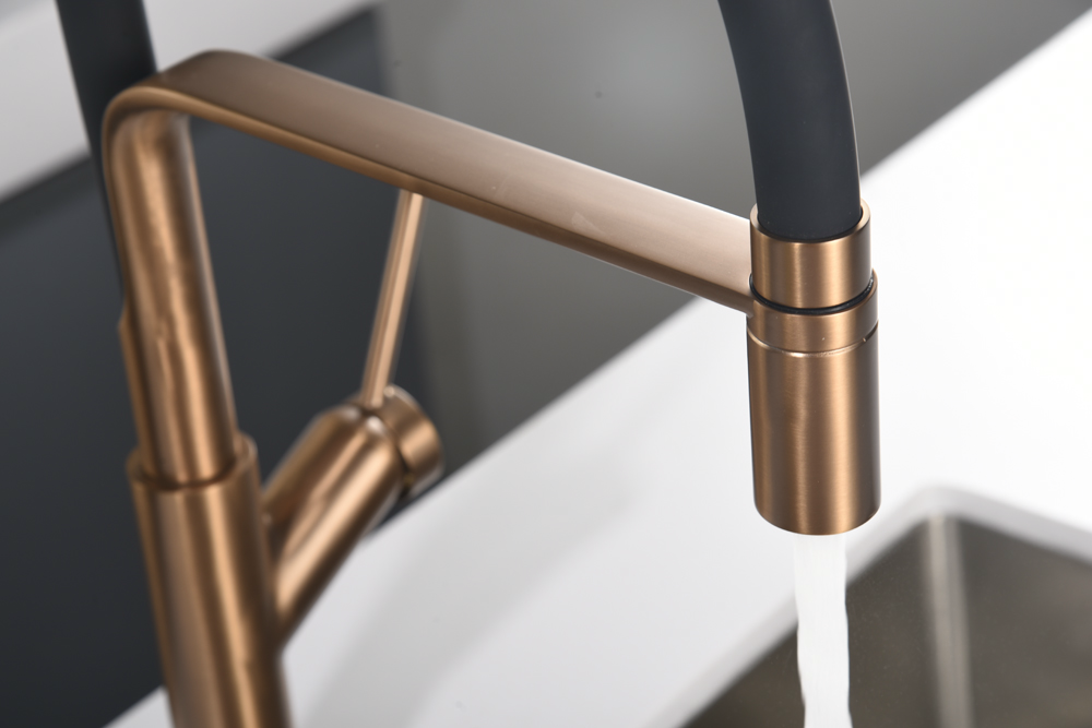 Смеситель для кухни с гибким изливом imex sena gce022/orc brushed rose gold pvd