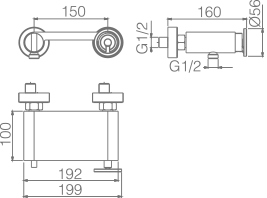 Смеситель для душа настенный с душевым набором imex olimpo bdc033-5 chrome