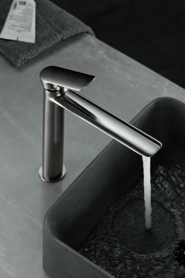 Смеситель для раковины высокий imex ural bdg040-3nq brushed nickel