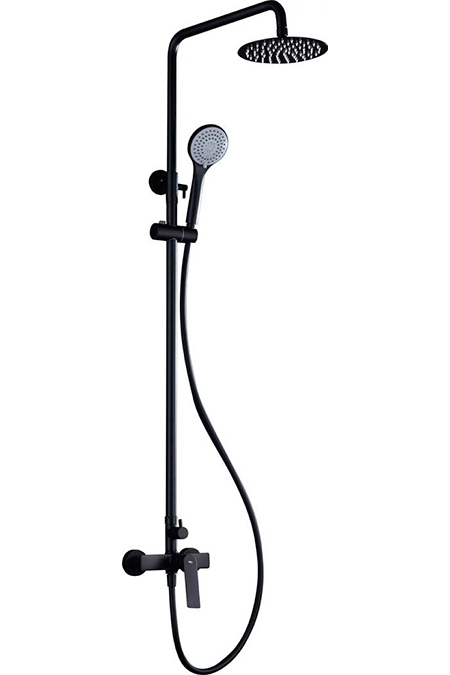 Душевая система настенная с верхним душем и лейкой imex luxor bdx023/ng matt black