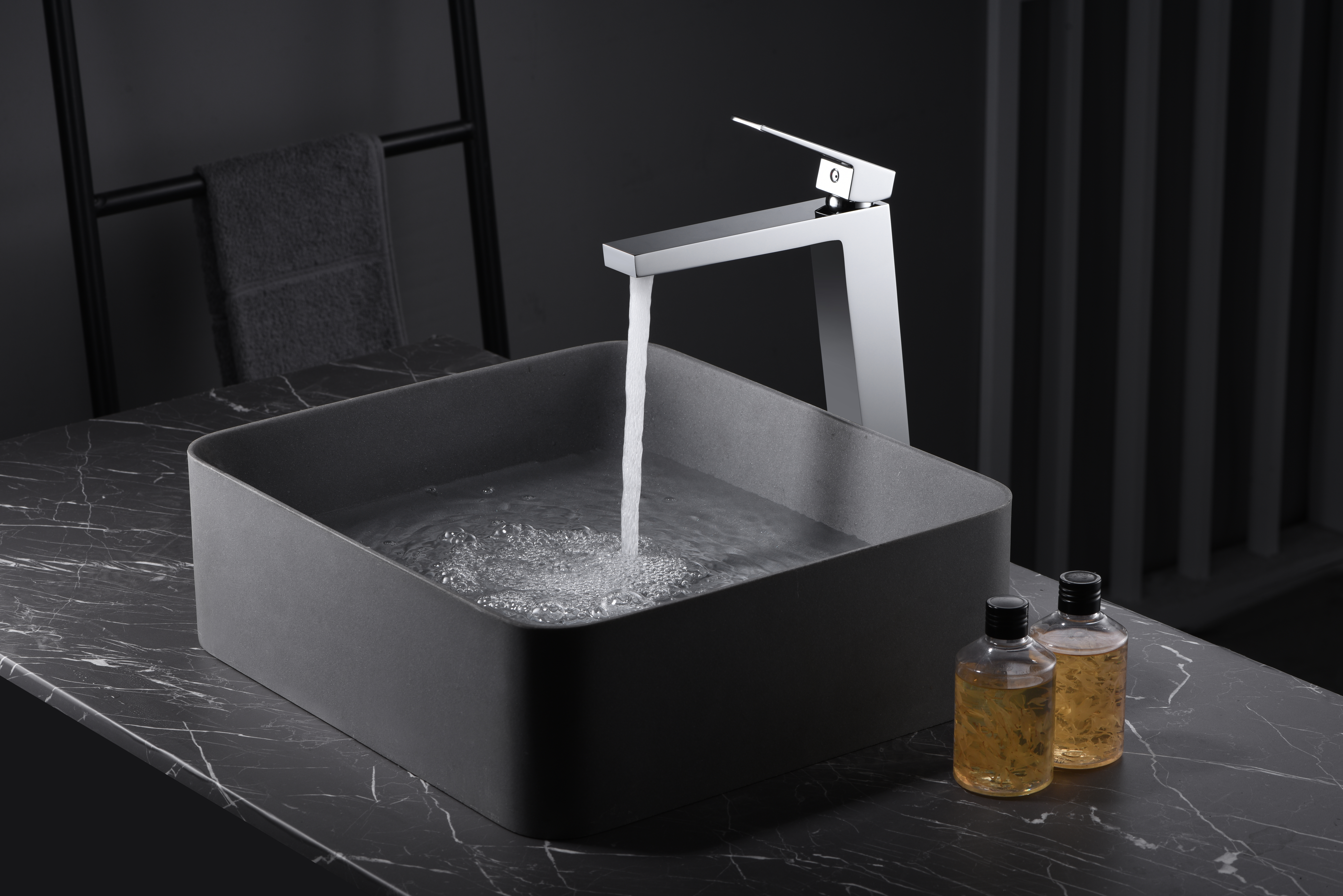 Смеситель для раковины высокий imex art bdar025-3 chrome