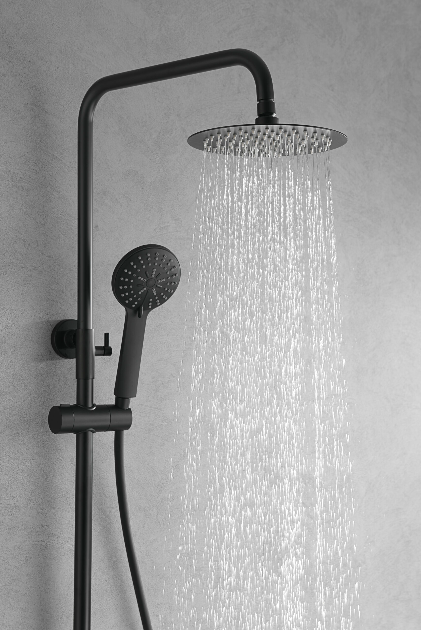 Душевая система настенная с верхним душем и лейкой imex belgica bdz044/ng matt black