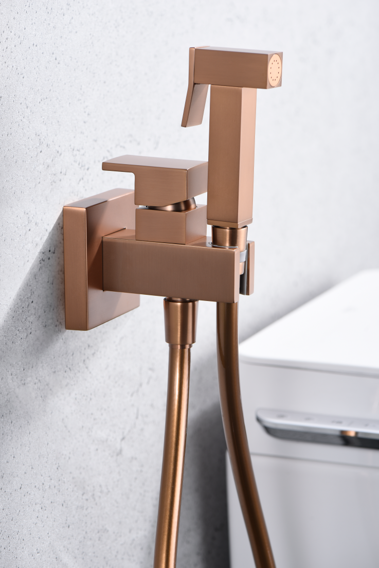 Гигиенический душ со смесителем и скрытой частью imex irlanda rdm003/orc brushed rose gold pvd