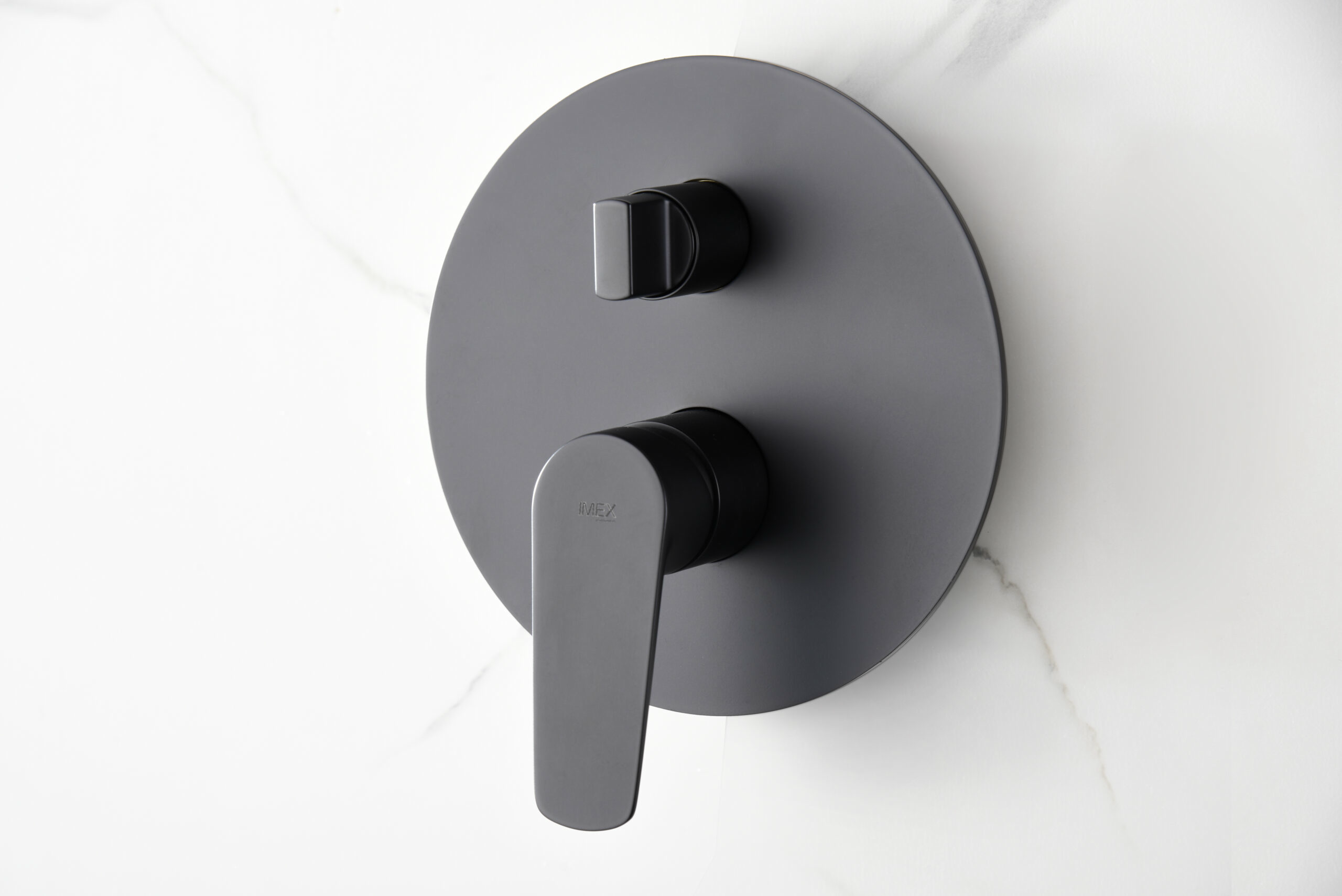 Смеситель для душа скрытого монтажа готовый комплект верхний душ ø25cм imex belgica gpz044/ng matt black