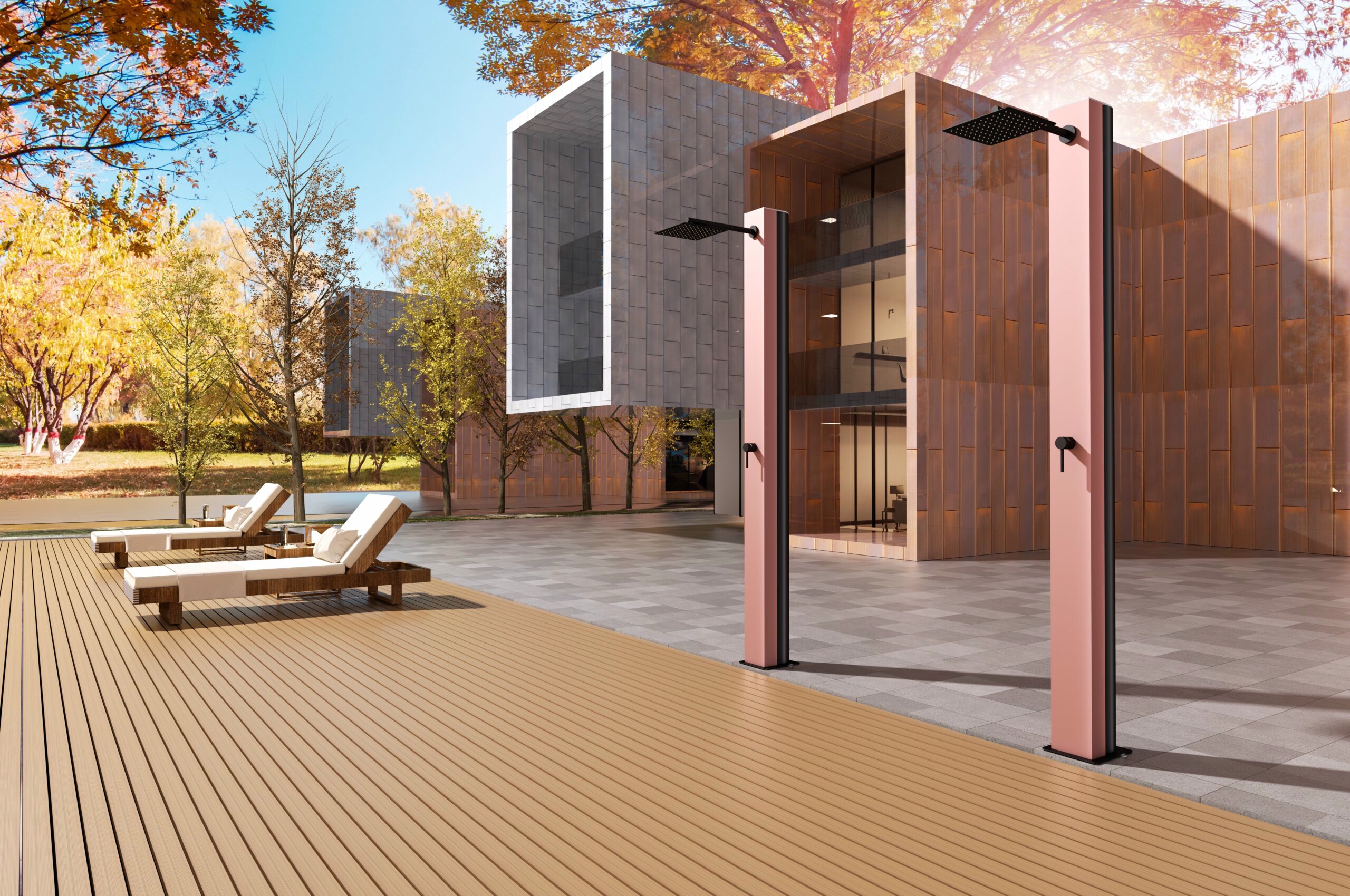 Душевая колонна напольная со смесителем poolimex phoenix gpp015/acl rosa сoral