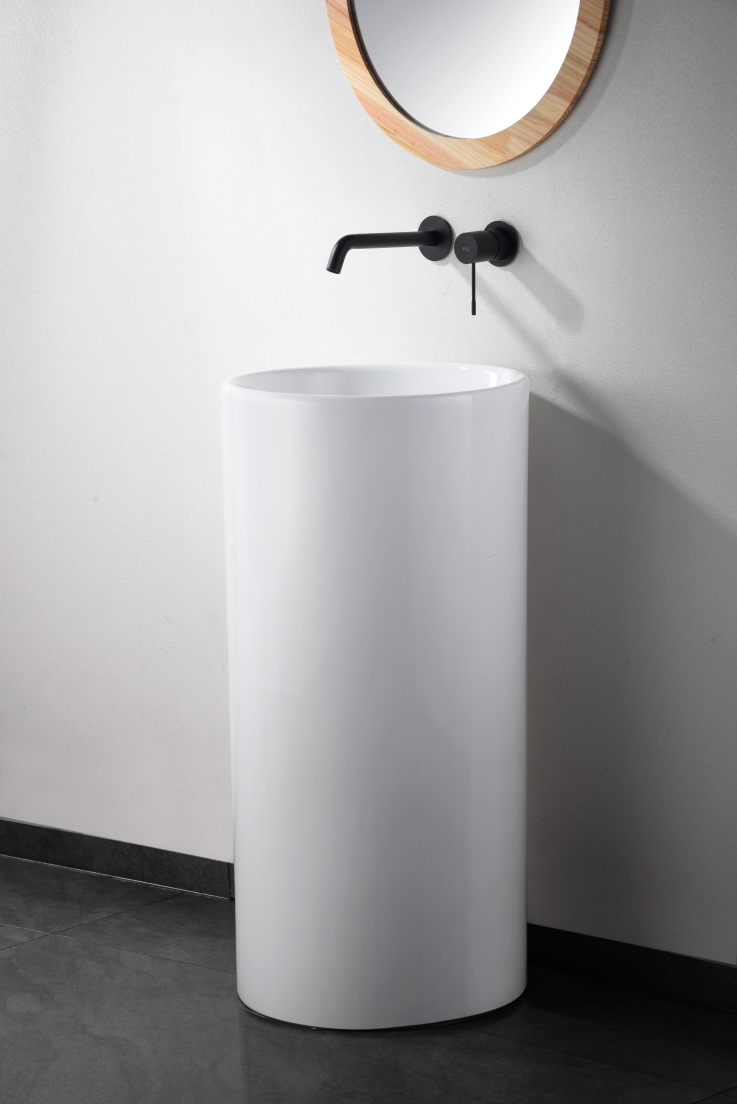 Смеситель для раковины настенный скрытая часть в комплекте imex genova glg053/ng matt black