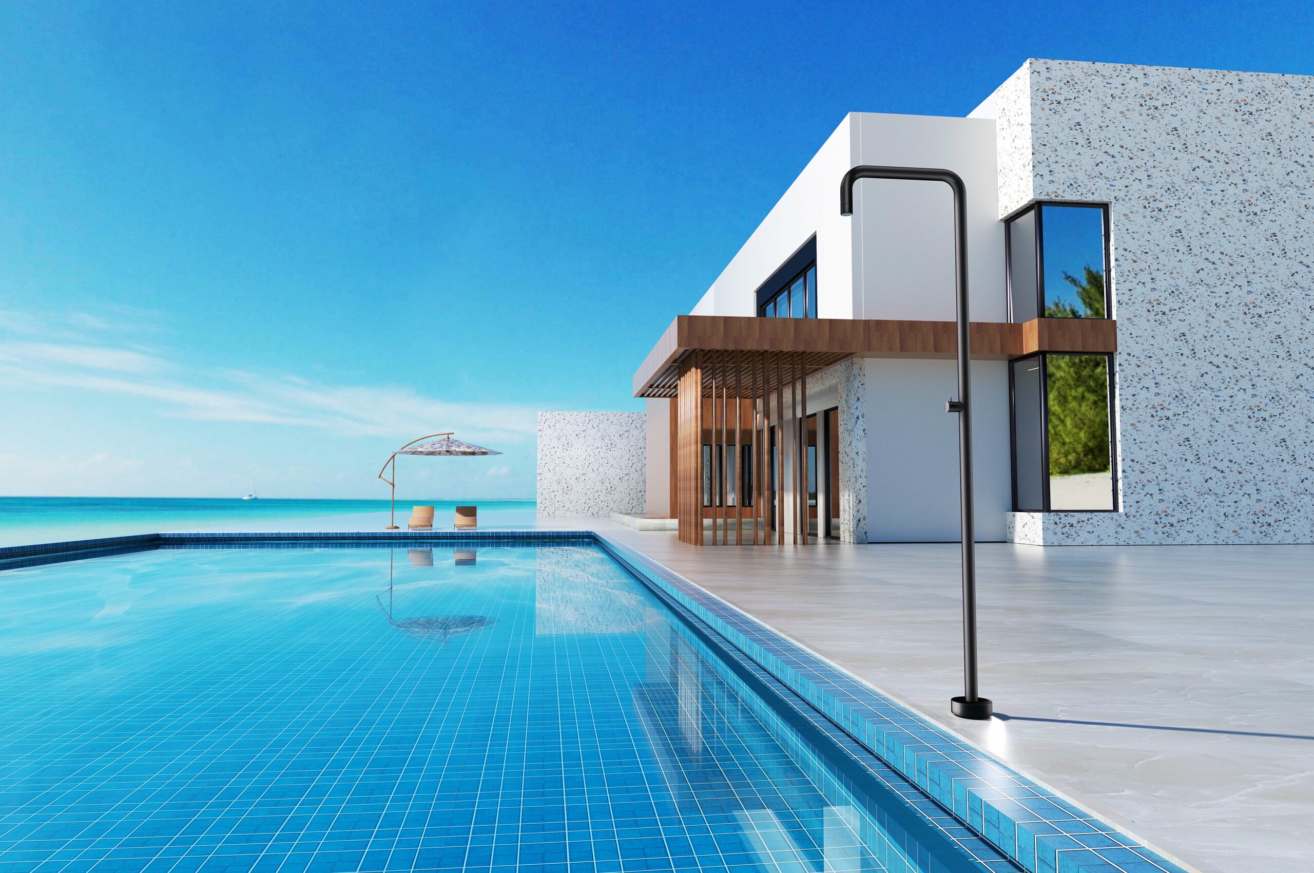 Душевая колонна напольная с краном без смешивания poolimex utah gpu010/ang matt black