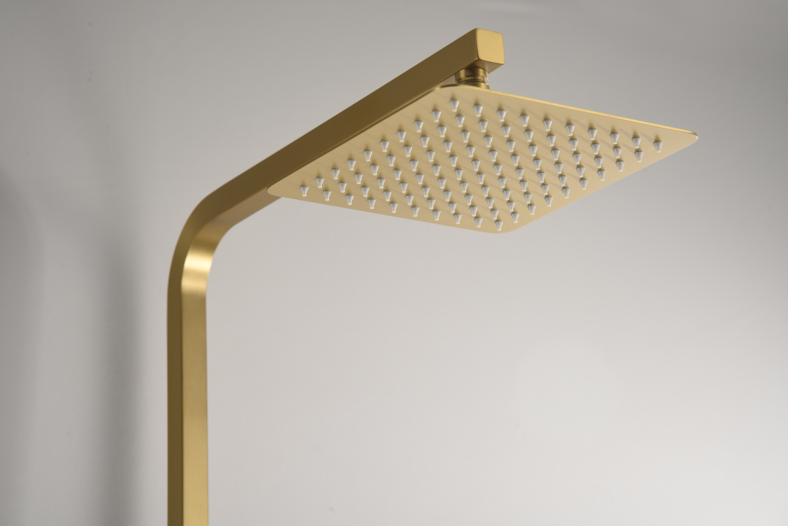 Душевая система термостатическая с верхним душем и лейкой imex vigo btv013/oc brushed gold pvd