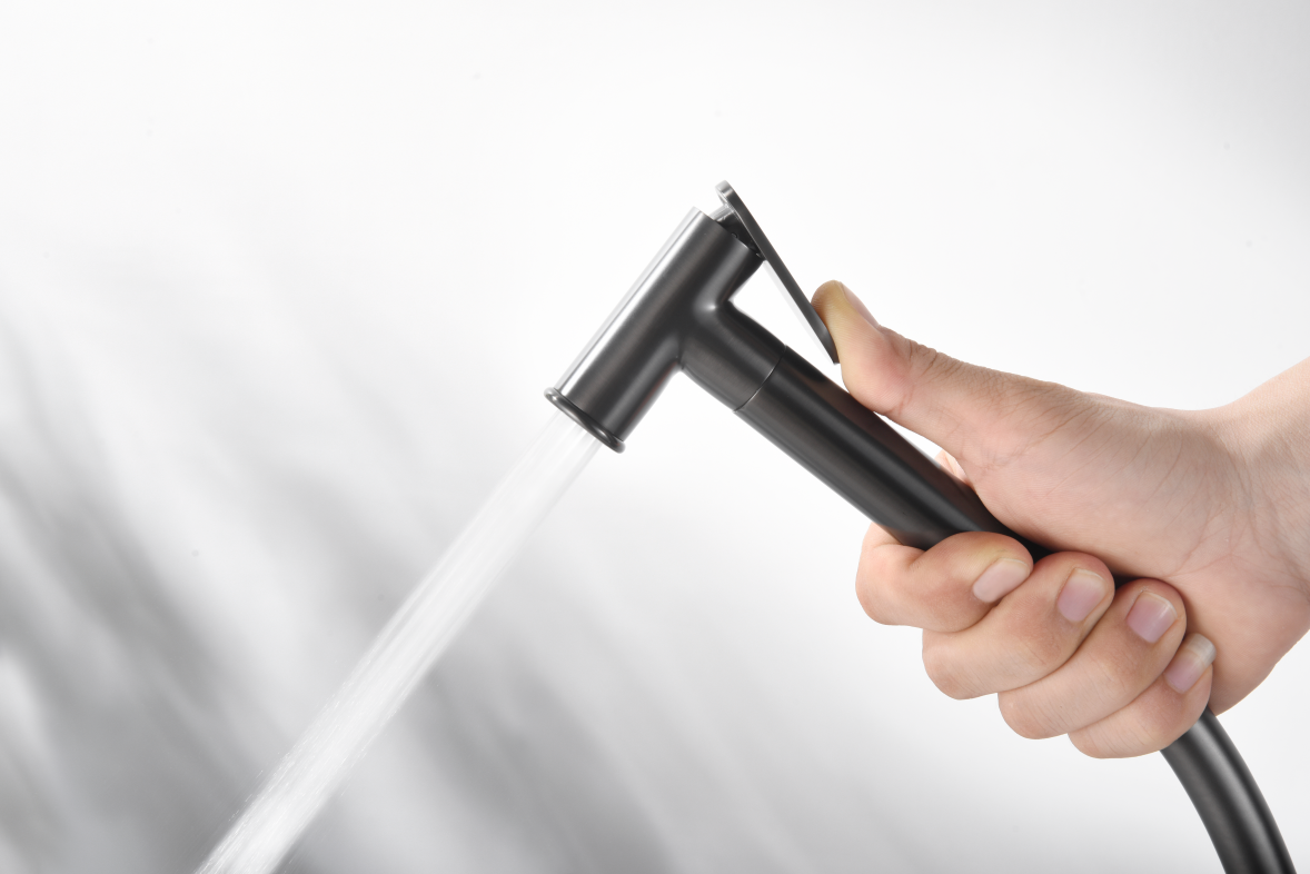 Гигиенический душ со смесителем и скрытой частью imex genova rdg053/bgm black gun metal pvd