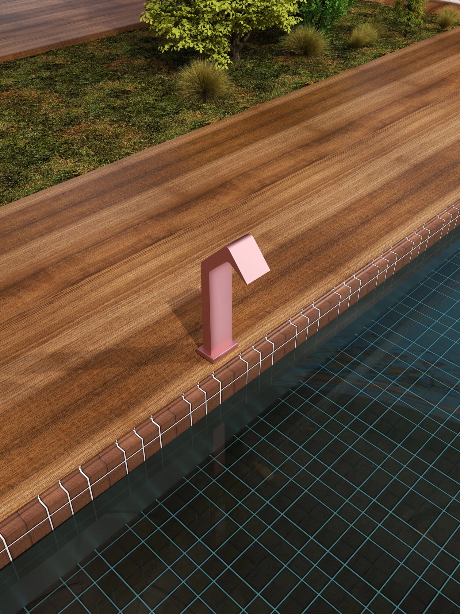 Садовая душевая колонна NIAGARA для бассейна, нержавеющая сталь S316, кораллово-розовый цвет - CPN002/ACL