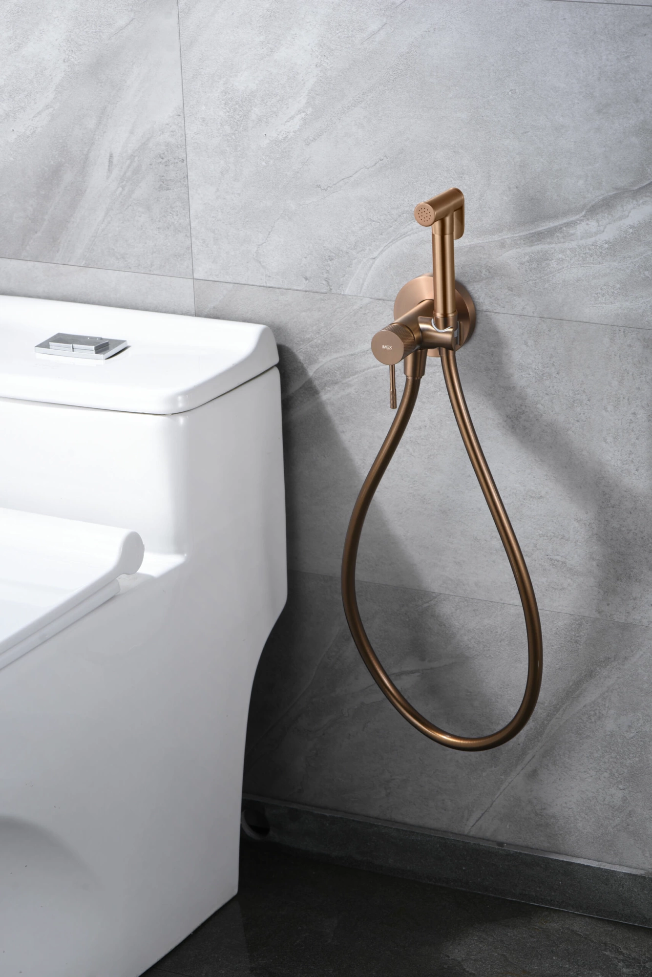 Гигиенический душ со смесителем и скрытой частью imex line rdd038/orc brushed rose gold pvd