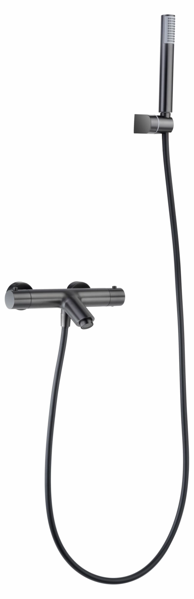 Смеситель для ванны настенный с душевым набором imex monza btm039-4bgm black gun metal pvd