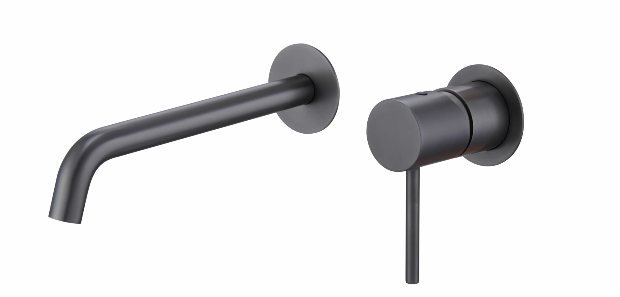 Смеситель для раковины настенный скрытая часть в комплекте imex monza glm039/bgm black gun metal pvd