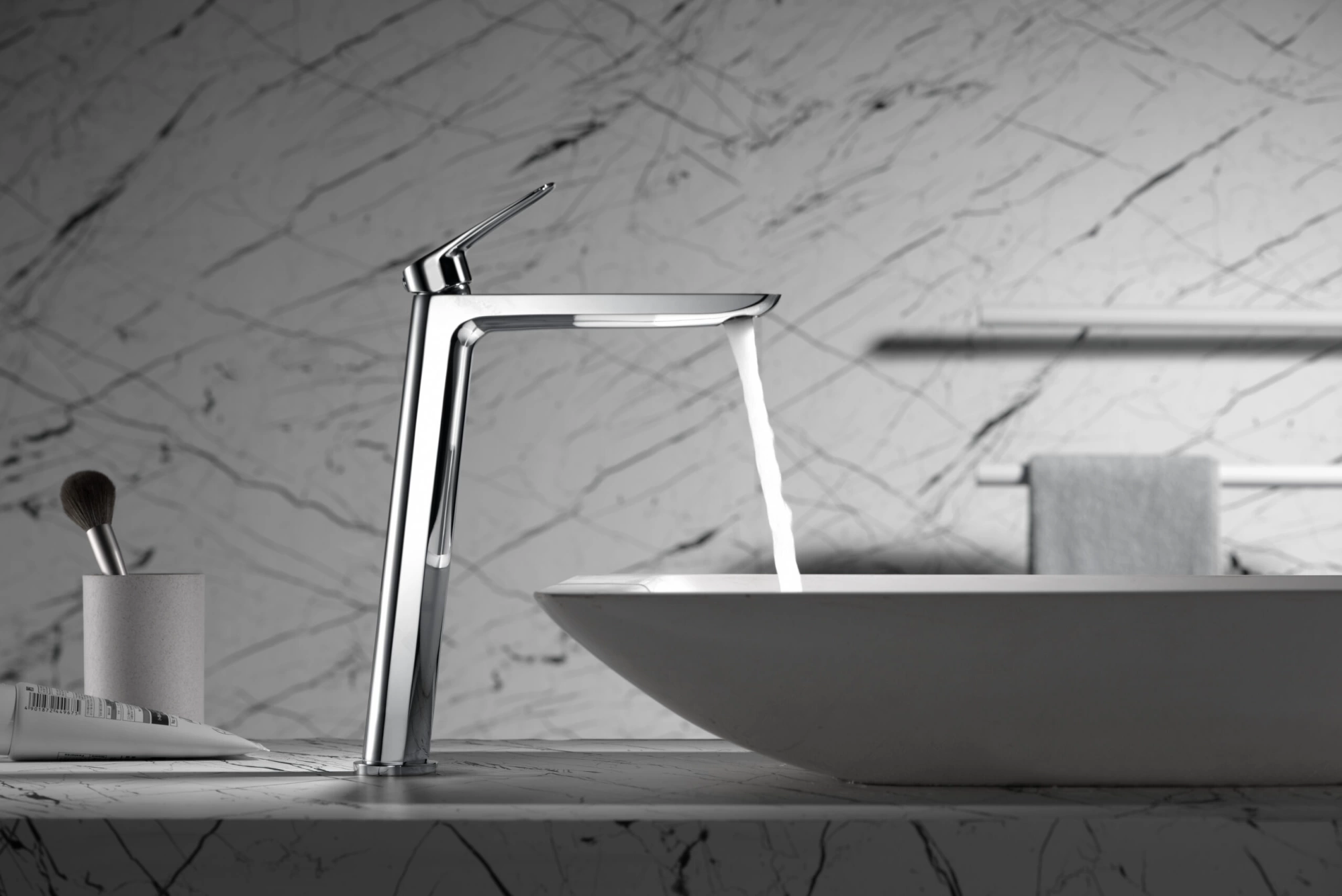 Смеситель для раковины высокий imex belgica bdz044-3 chrome