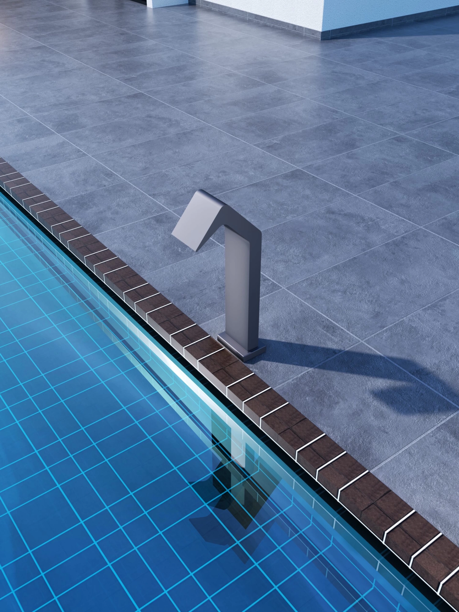 Садовая душевая колонна NIAGARA для бассейна, нержавеющая сталь S316, кобальтово-серый - CPN002-AGCB