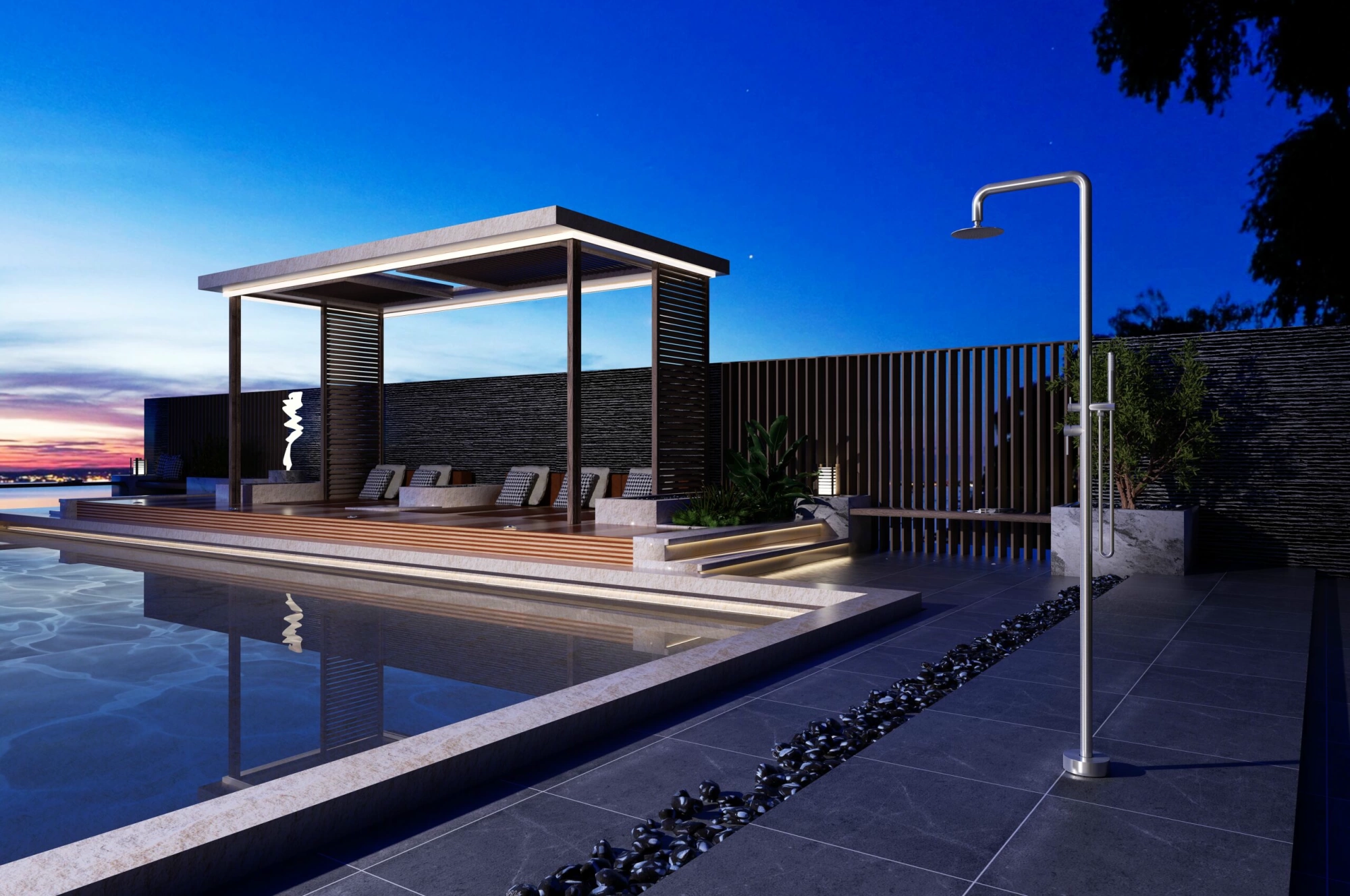 Душевая колонна напольная со смесителем и душевым набором poolimex florida gpf008/ac stainless steel