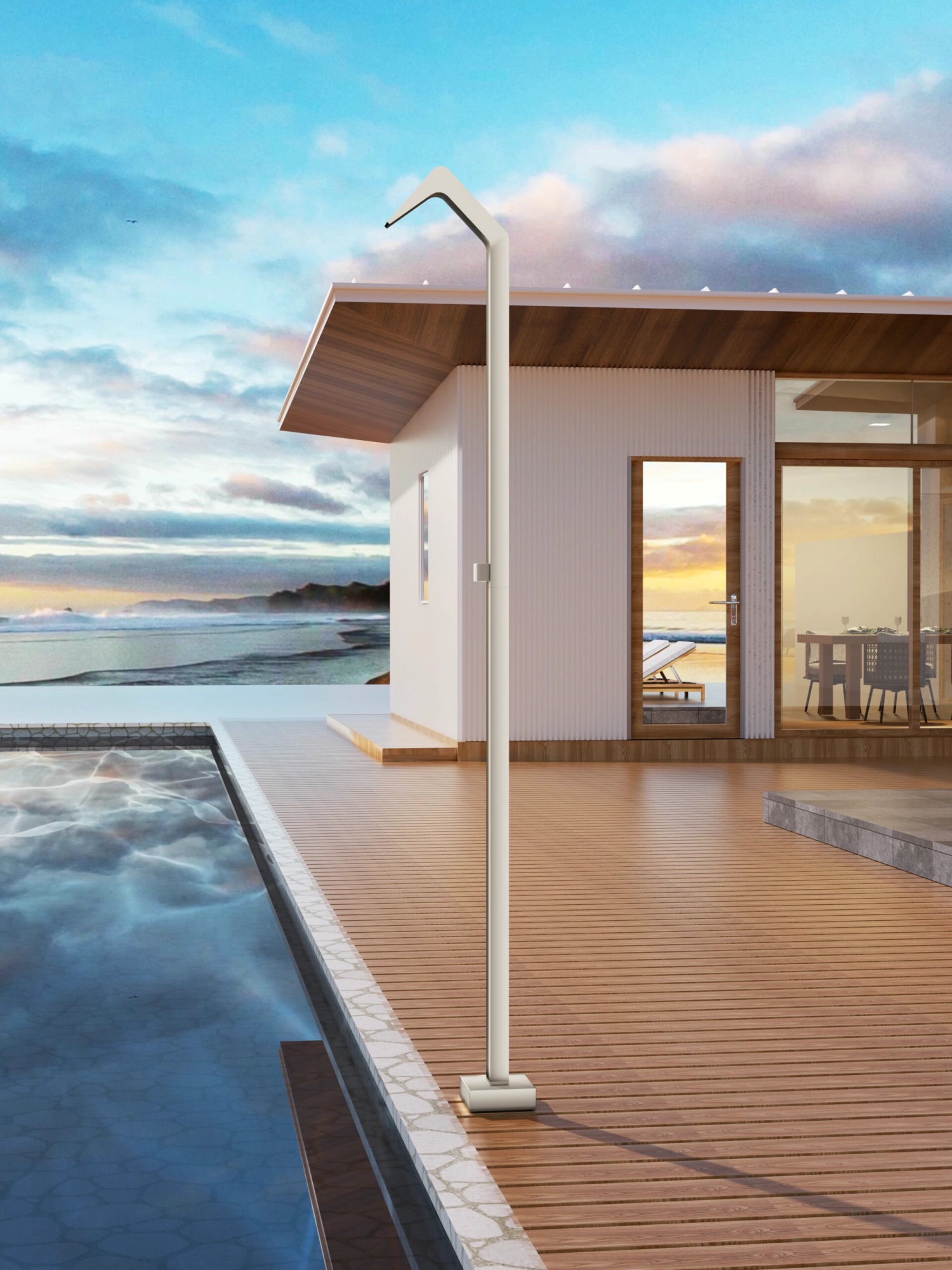 Душевая колонна напольная каскадный душ с краном без смешивания poolimex niagara gpn013/amk moka