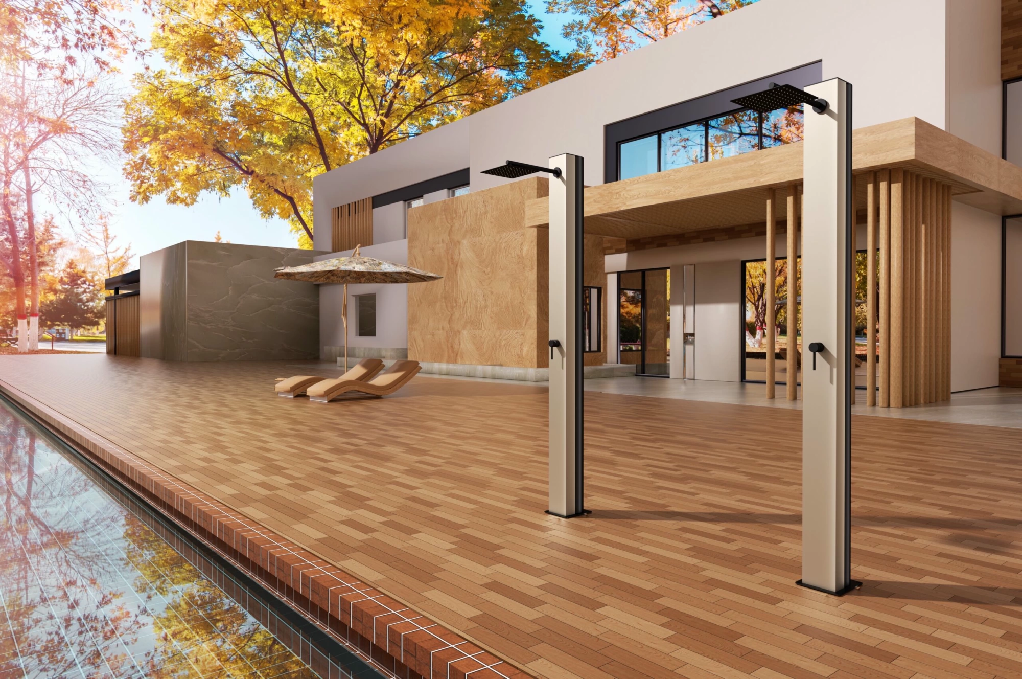 Душевая колонна напольная со смесителем poolimex phoenix gpp015/amk moka