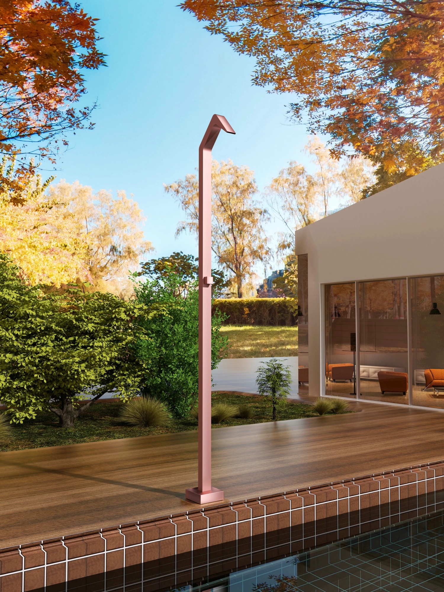 Душевая колонна напольная каскадный душ с краном без смешивания poolimex niagara gpn013/acl rosa сoral