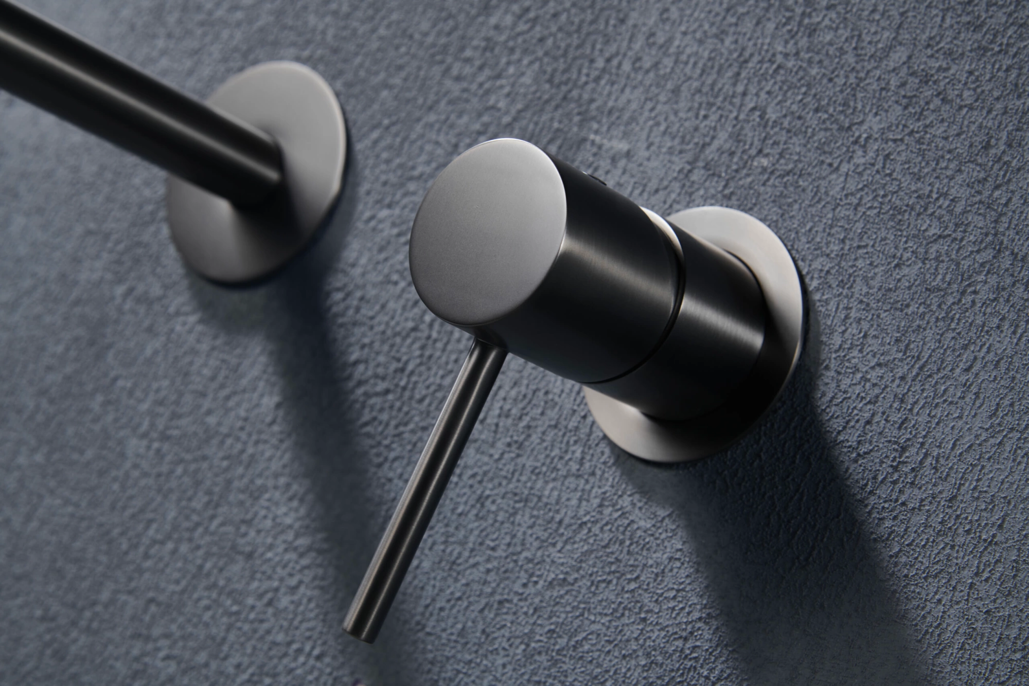 Смеситель для раковины настенный скрытая часть в комплекте imex monza glm039/bgm black gun metal pvd