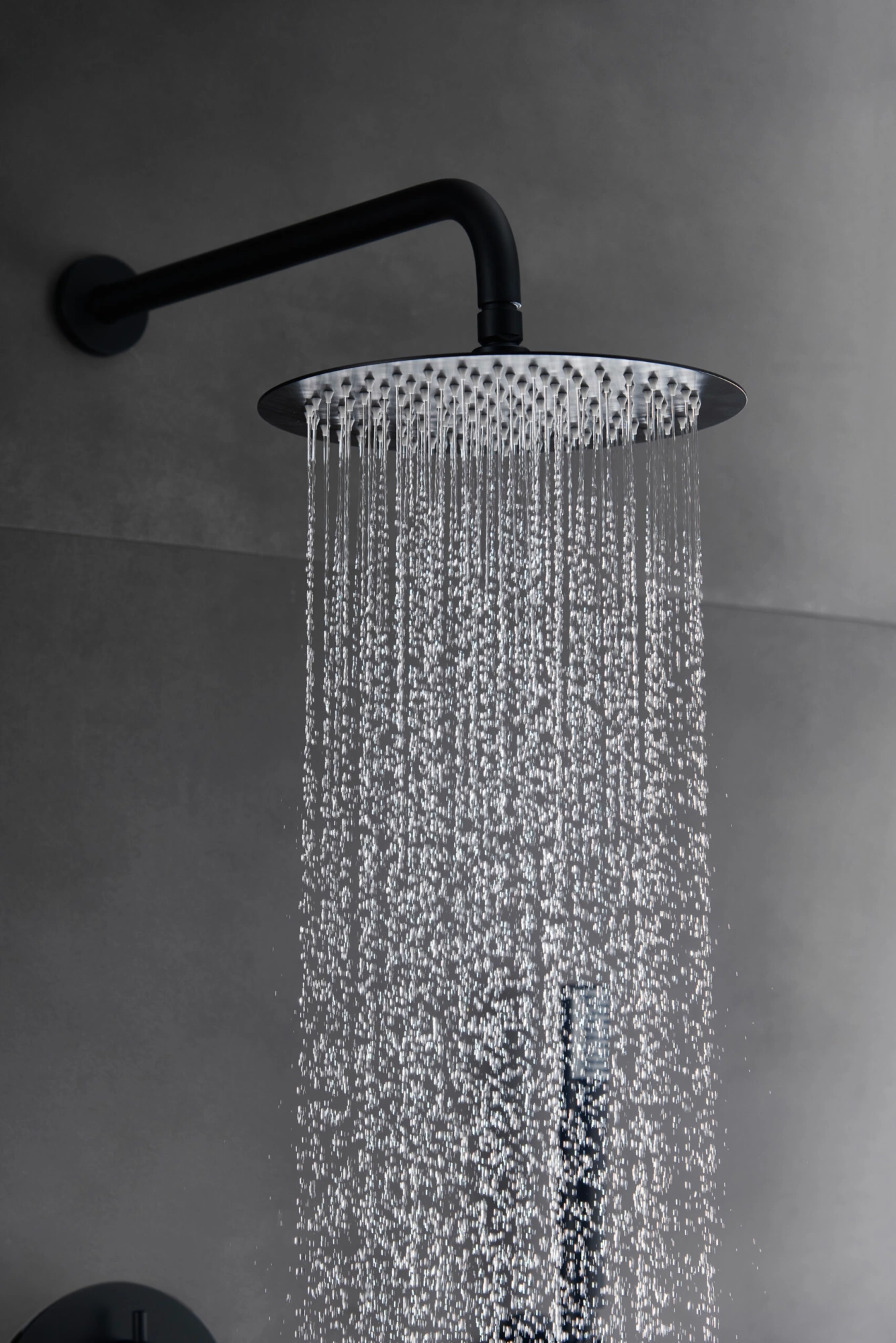 Смеситель для душа скрытого монтажа готовый комплект верхний душ ø25cм imex monza gpm039/ng matt black