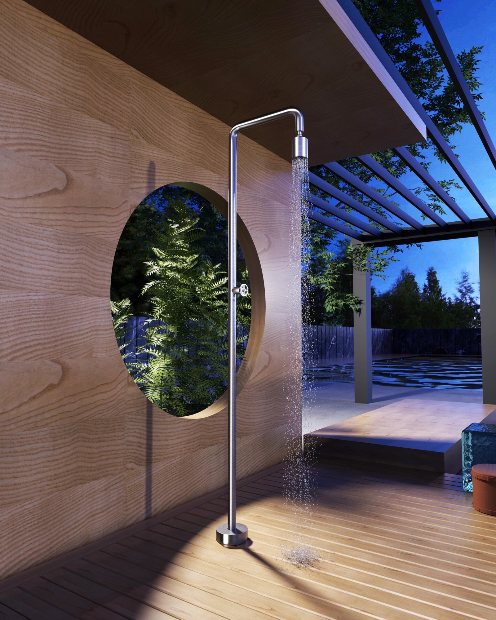 Душевая колонна напольная с краном без смешивания poolimex pool gpp001/ac stainless steel