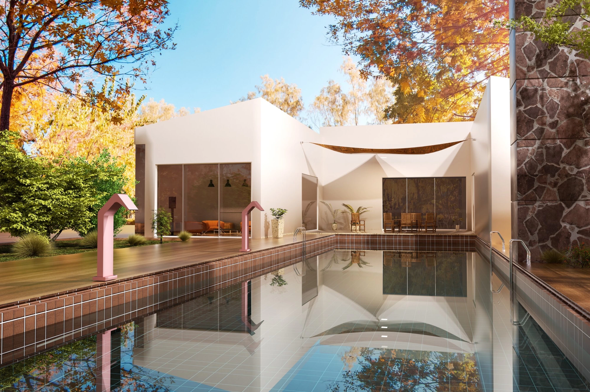 Садовая душевая колонна NIAGARA для бассейна, нержавеющая сталь S316, кораллово-розовый цвет - CPN002/ACL