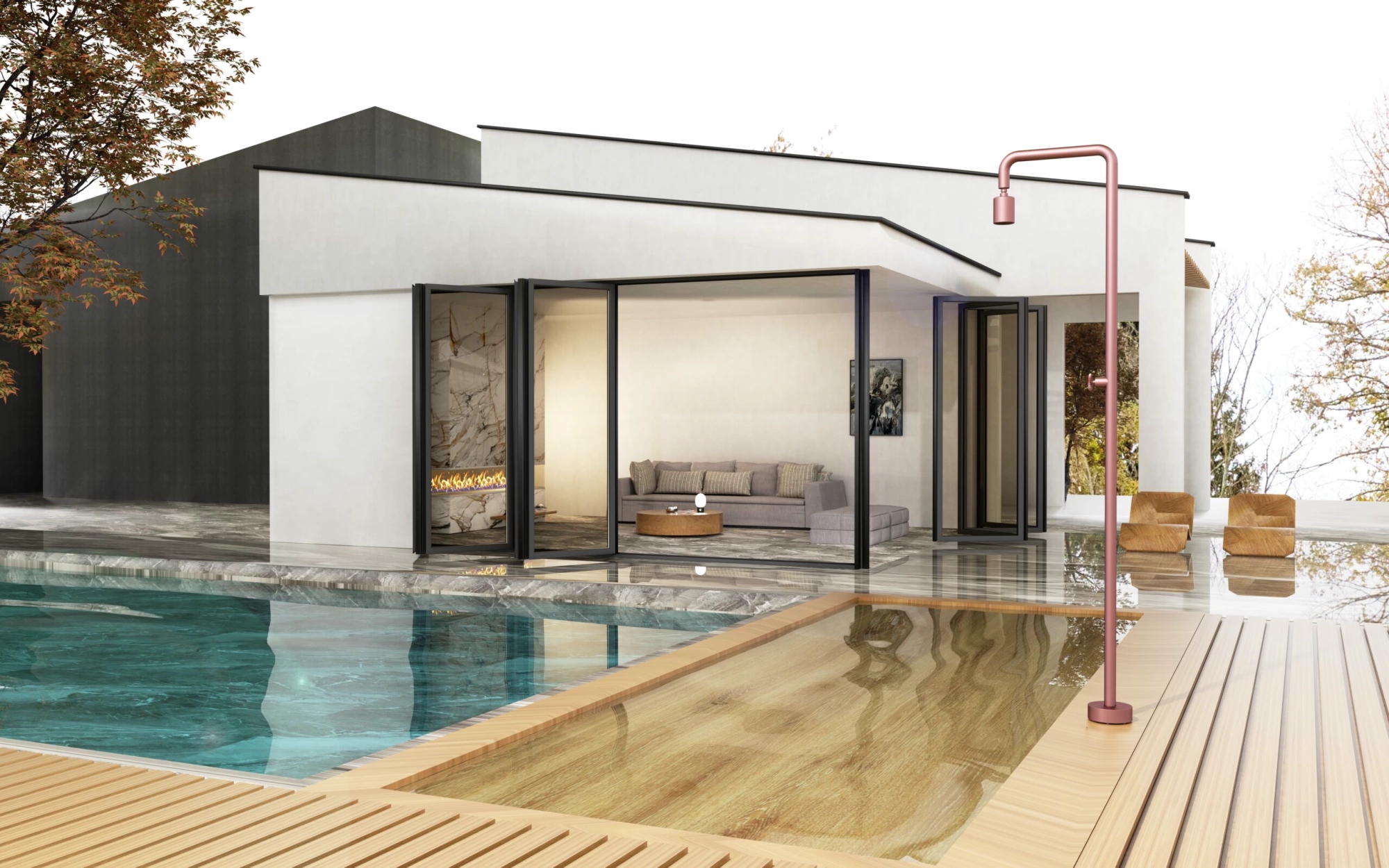 Душевая колонна напольная с краном без смешивания poolimex pool gpp001/acl rosa сoral