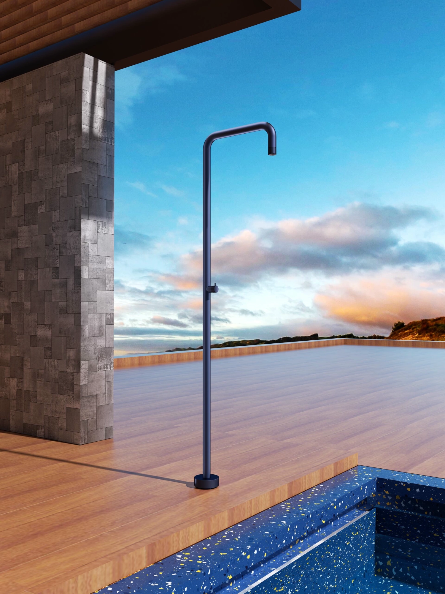 Душевая колонна напольная с краном без смешивания poolimex utah gpu010/aao azur oceano