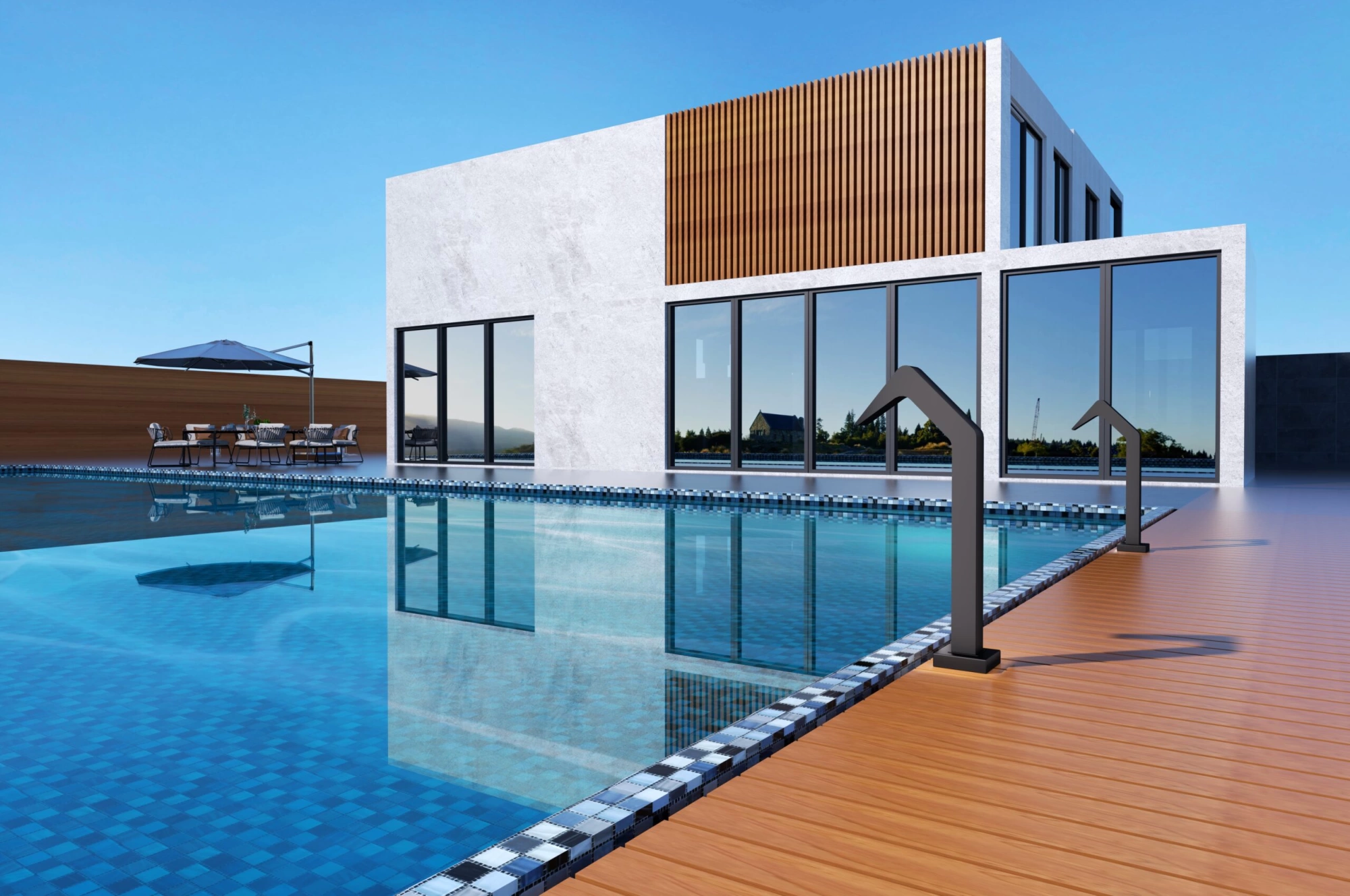 Садовая душевая колонна NIAGARA для бассейна, нержавеющая сталь S316, матово-черный цвет - CPN001/ANG