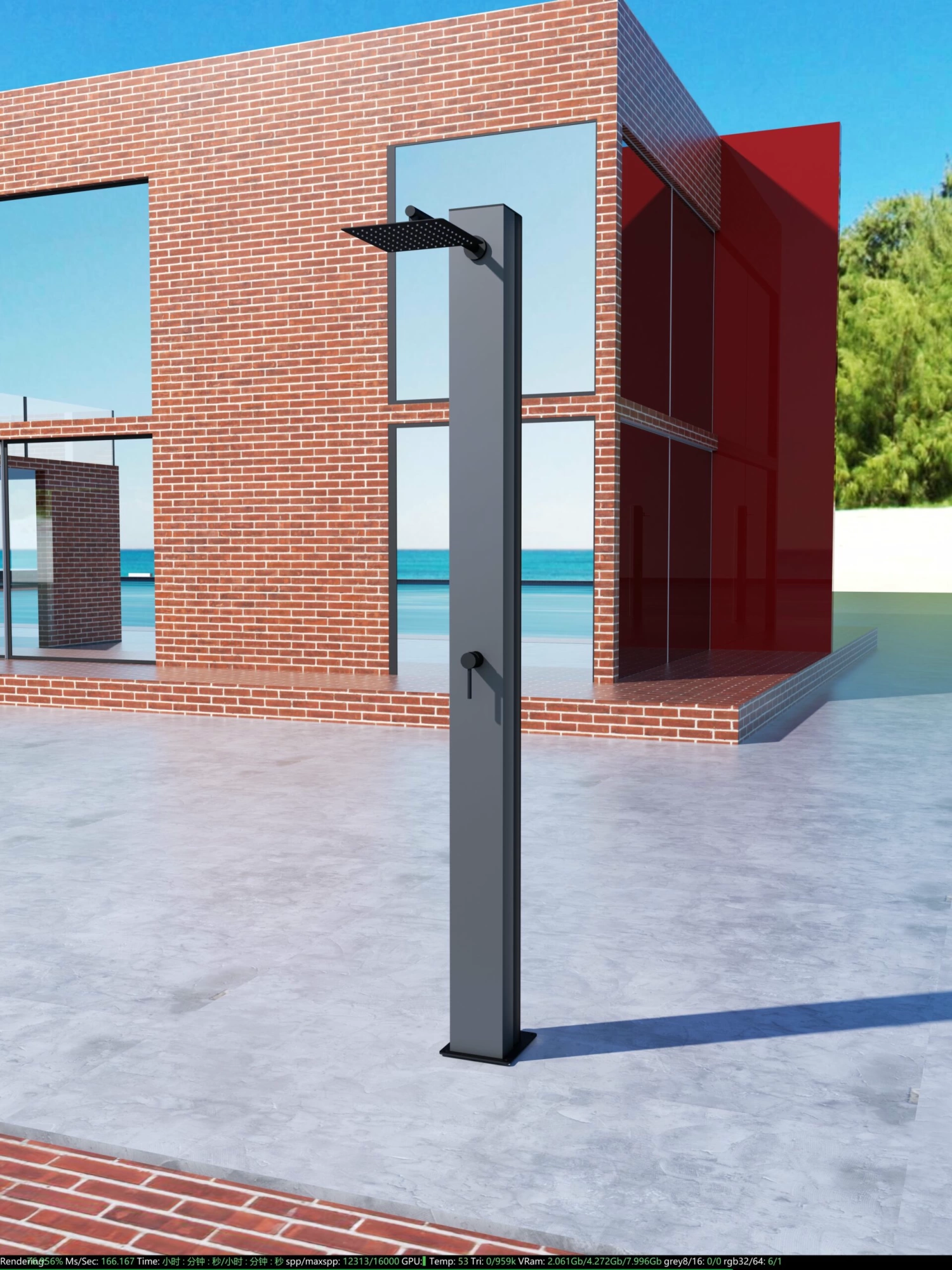 Душевая колонна напольная со смесителем poolimex phoenix gpp015/agcb gris cobalto