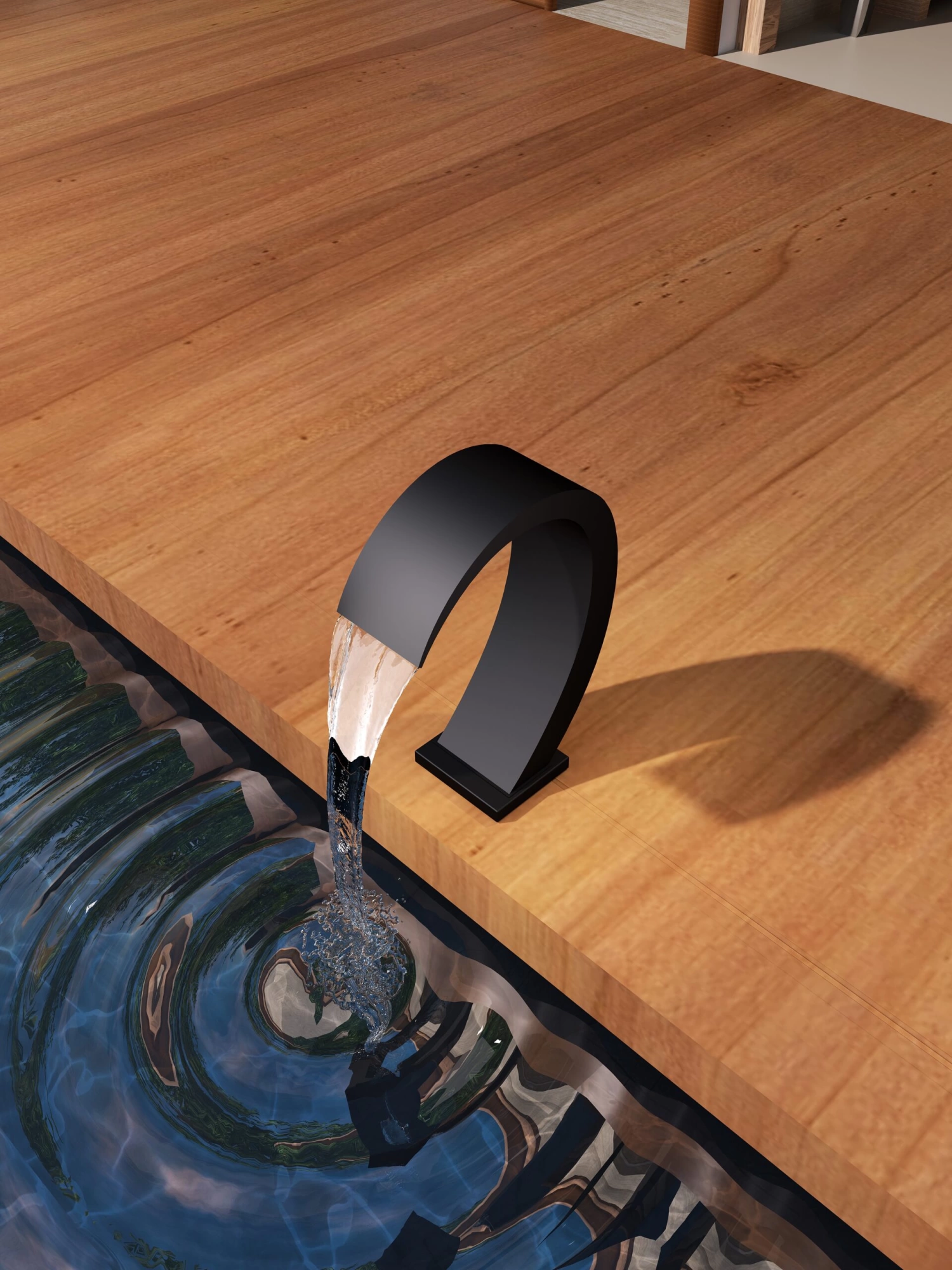 Садовая душевая колонна IGUAZU для бассейна, нержавеющая сталь S316, матово-черный цвет - CPI003/ANG