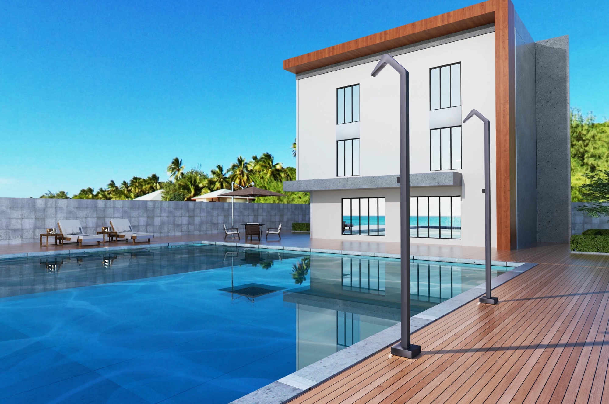 Душевая колонна напольная каскадный душ с краном без смешивания poolimex niagara gpn013/agcb gris cobalto