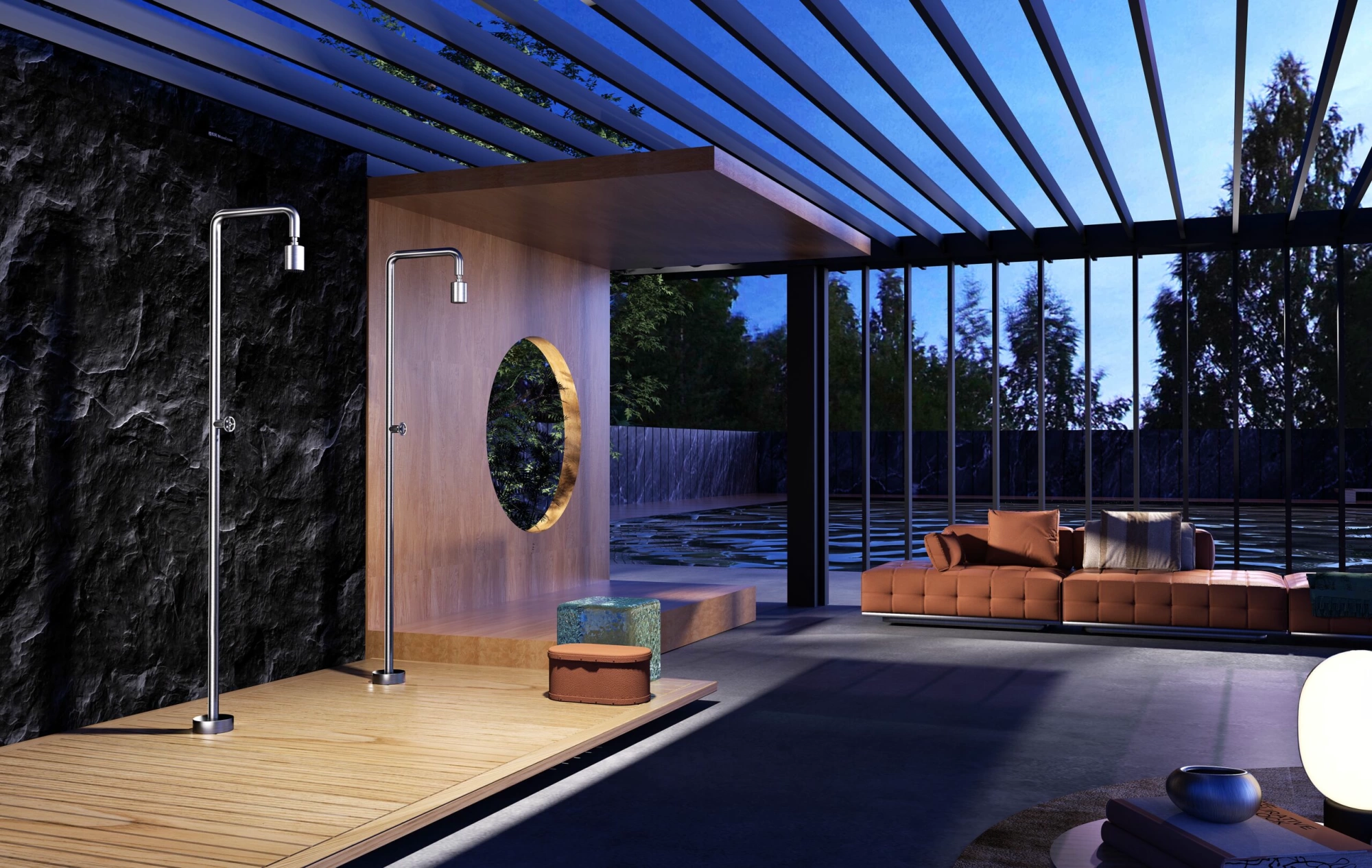 Душевая колонна напольная с краном без смешивания poolimex pool gpp001/ac stainless steel