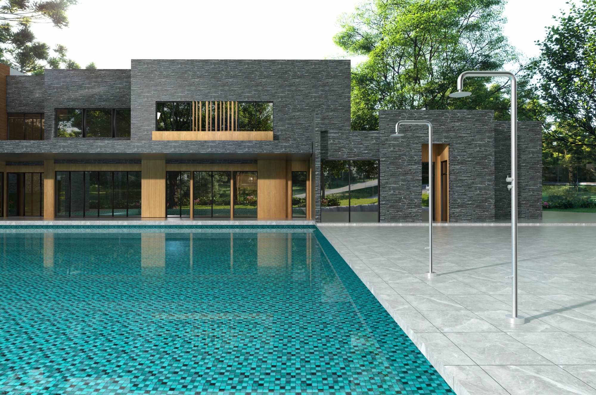 Душевая колонна напольная с переключателем на излив для ног без смешивания воды poolimex michigan gpm007/ac stainless steel