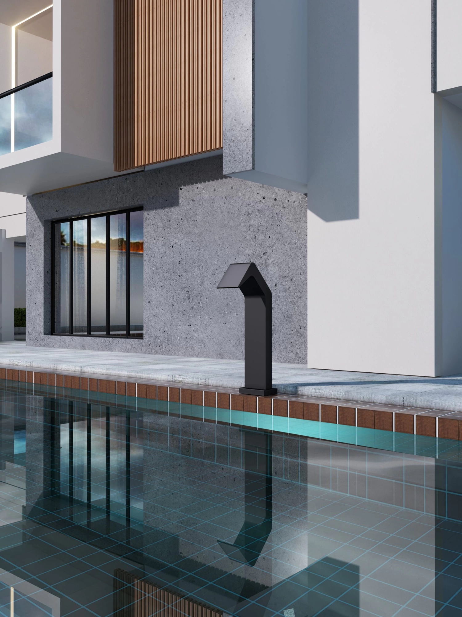 Садовая душевая колонна NIAGARA для бассейна, нержавеющая сталь S316, матово-черный цвет - CPN002/ANG