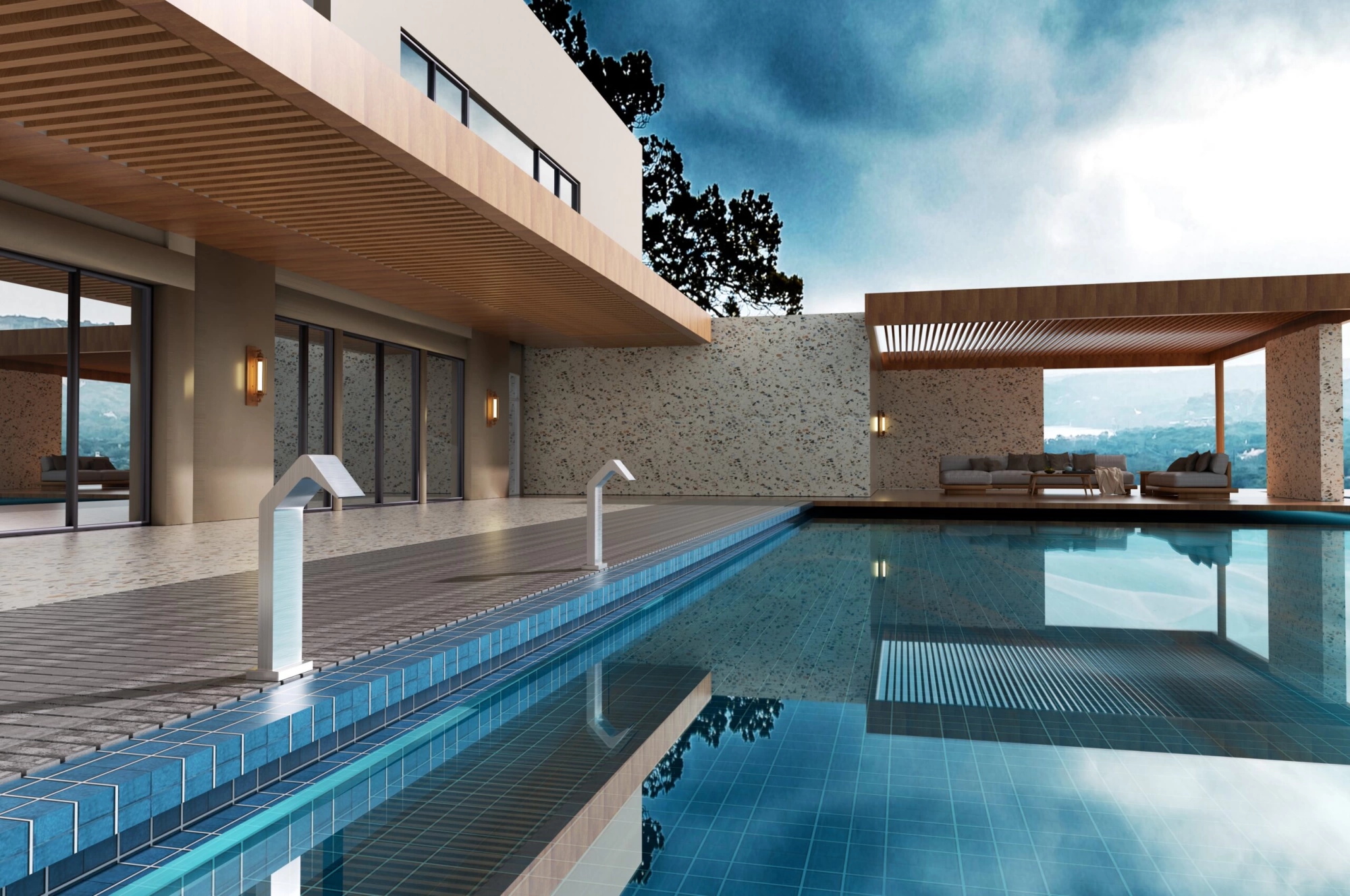 Садовая душевая колонна NIAGARA для бассейна, сталь S316 - CPN002/AC