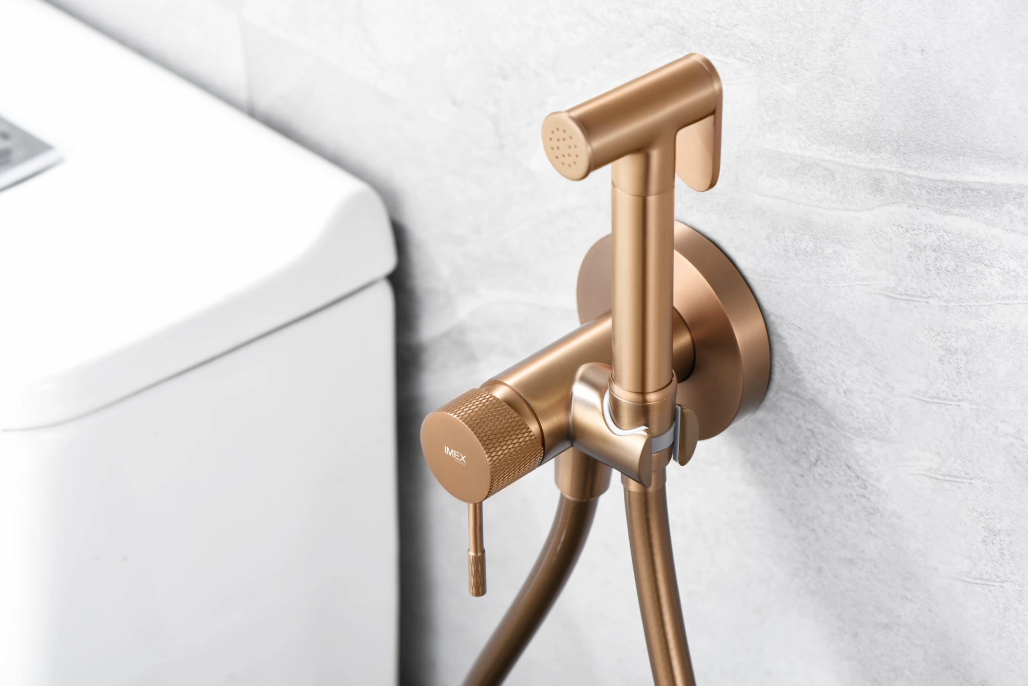 Гигиенический душ со смесителем и скрытой частью imex line rdd038/orc brushed rose gold pvd