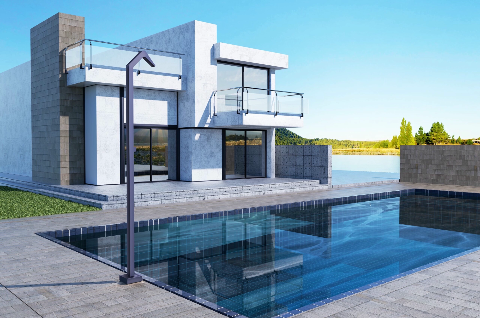 Душевая колонна напольная каскадный душ с краном без смешивания poolimex niagara gpn013/aao azur oceano