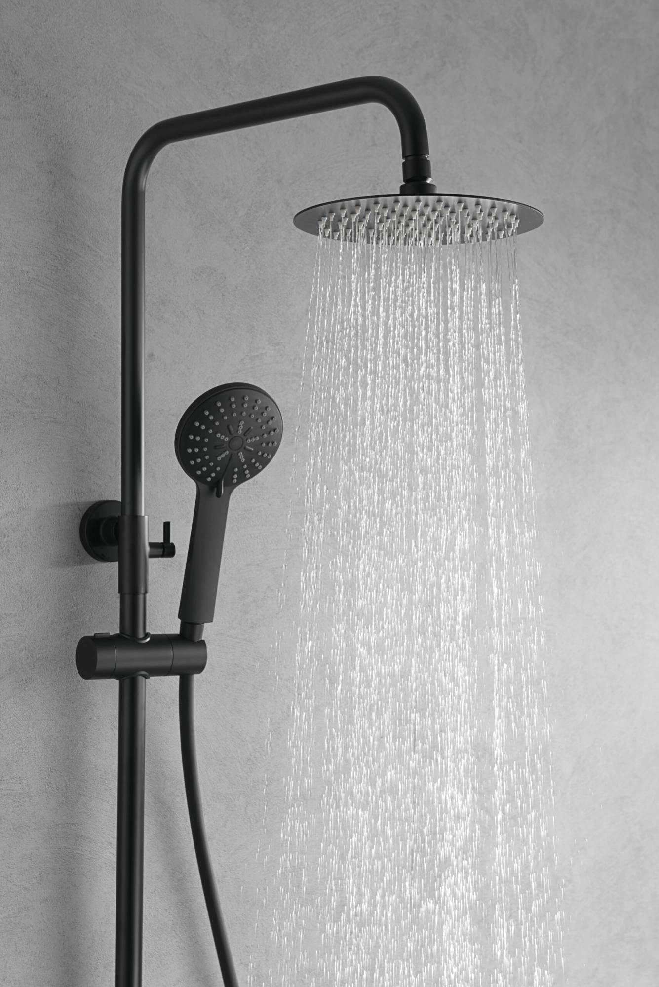 Душевая система настенная с верхним душем и лейкой imex belgica bdz044/ng matt black