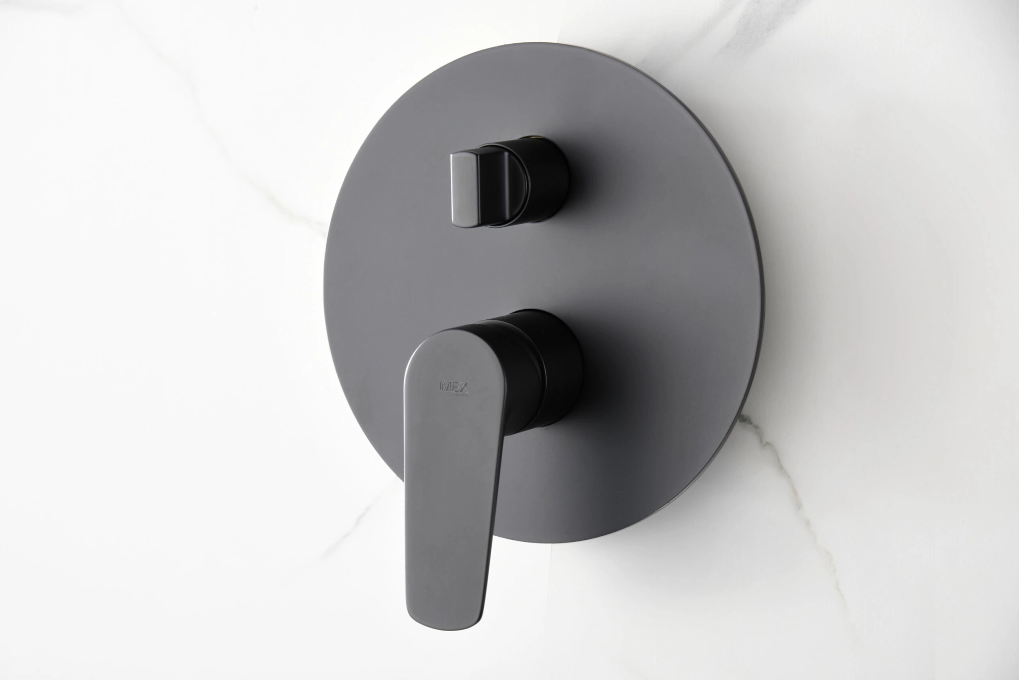 Смеситель для душа скрытого монтажа готовый комплект верхний душ ø25cм imex belgica gpz044/ng matt black