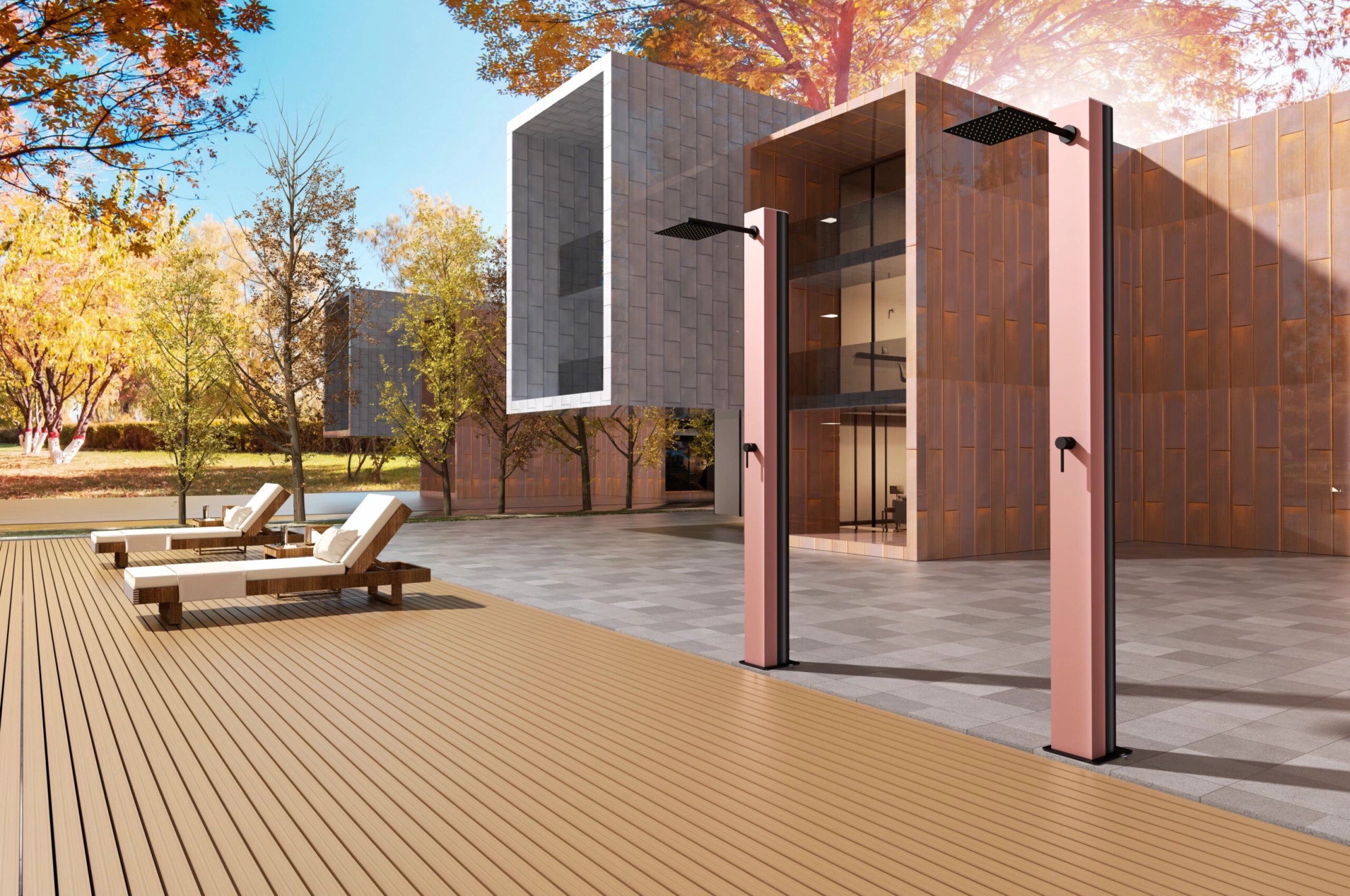 Душевая колонна напольная со смесителем poolimex phoenix gpp015/acl rosa сoral