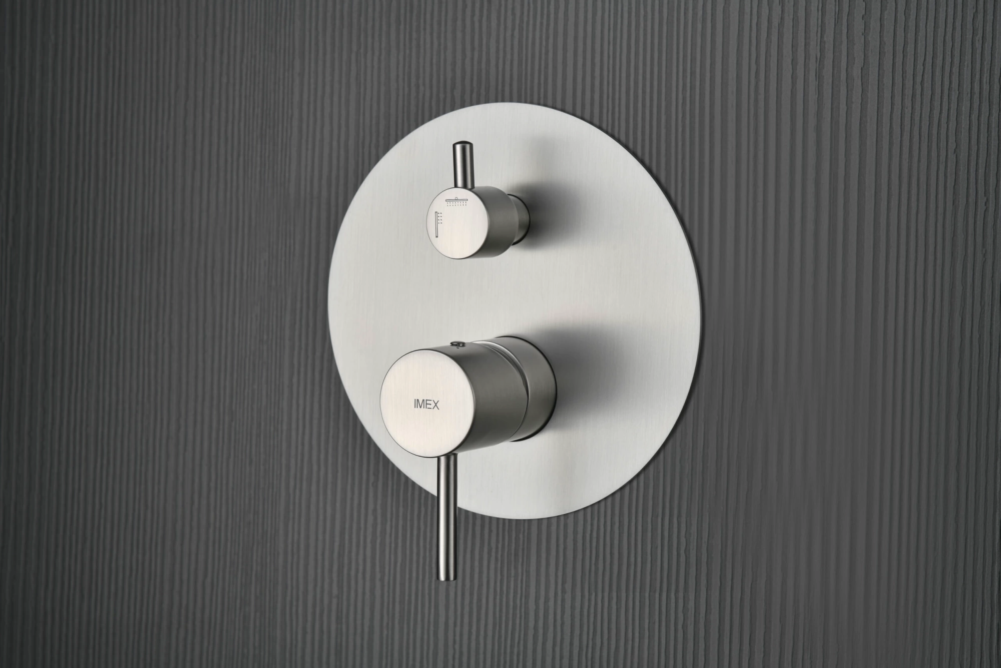 Смеситель для душа скрытого монтажа готовый комплект верхний душ ø25cм imex monza gpm039/nq brushed nickel