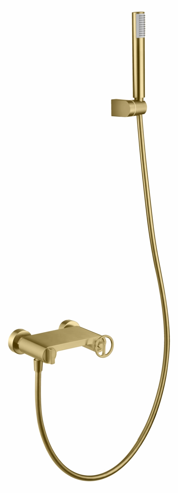 Смеситель для душа настенный с душевым набором imex olimpo bdc033-5oc brushed gold pvd